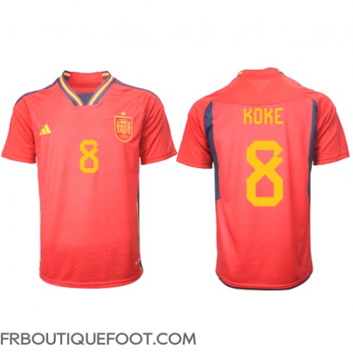 Maillot de foot Espagne Koke #8 Domicile vêtements Monde 2022 Manches Courtes